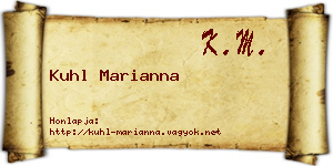 Kuhl Marianna névjegykártya